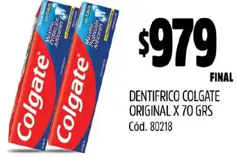 Supermercados Yaguar DENTIFRICO COLGATE ORIGINAL X 70GRS oferta