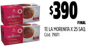 Supermercados Yaguar TE LA MORENITA X 25 SAQ. Cód. 79071 oferta