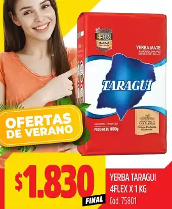 Supermercados Yaguar YERBA TARAGUI 4FLEX X 1 KG oferta