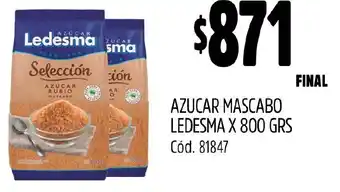 Supermercados Yaguar AZUCAR MASCABO LEDESMA X 800GR oferta