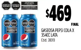 Supermercados Yaguar GASEOSA PEPSI COLA X 354CC LATA oferta