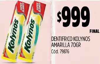 Supermercados Yaguar DENTIFRICO KOLYNOS AMARILLA 70GR oferta