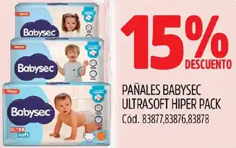 Supermercados Yaguar PAÑALES BABYSEC ULTRASOFT HIPER PACK oferta