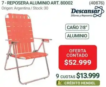 Descansar REPOSERA ALUMINIO ART. 80002