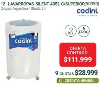 Hendel codini LAVARROPAS SILENT-4052 oferta