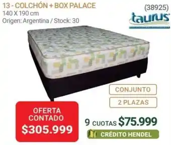 Hendel Taurus COLCHÓN + BOX PALACE 140 x 190cm oferta