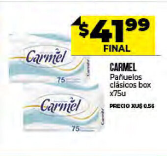Supermayorista Vital Carmel Pañuelos Clásicos Box x 75u oferta