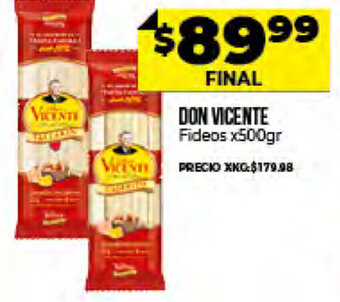 Supermayorista Vital Don Vicente Fideos x 500gr oferta