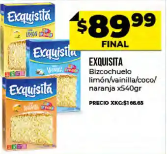 Supermayorista Vital Exquisita Bizcochuelo Limón/Vainilla/Coco/Naranja x 540 gr oferta