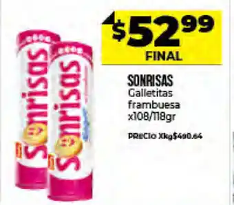 Supermayorista Vital Sonrisas Galletitas Frambuesa x 108/118 gr oferta