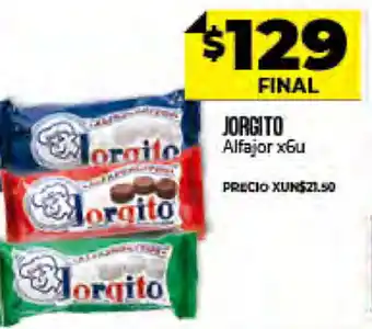 Supermayorista Vital Jorgito Alfajor x 6u oferta