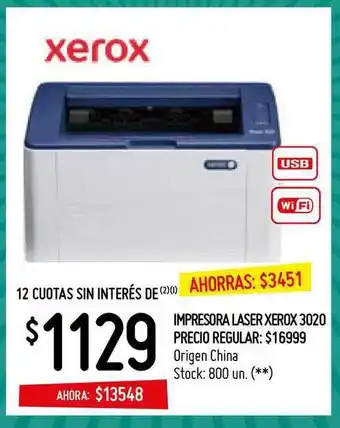 Xerox Impresora Laser 3020
