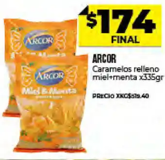 Supermayorista Vital Arcor Caramelos Relleno Miel+Menta x 335gr oferta