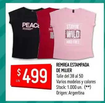 Walmart Remrea Estampada de Mujer, Talle del 38 al 50 oferta