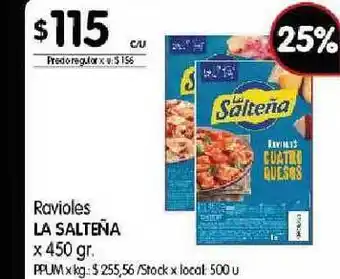 La Salteña Ravioles x 450gr.