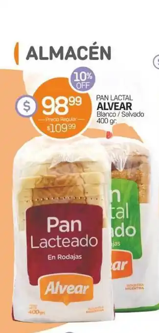 Alvear Pan Lactal Alvear Blanco / Salvado 400gr oferta