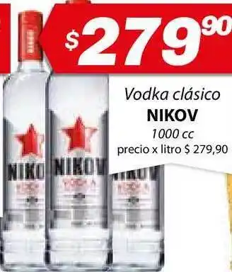 Almacor Nikov Vodka Clásico 1000 cc oferta