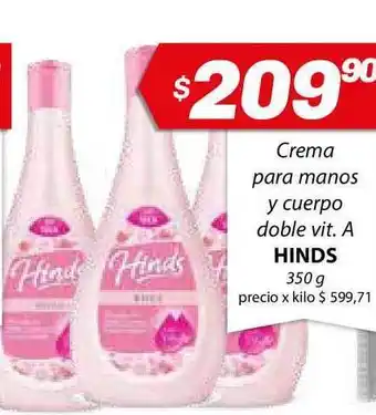 Almacor Hinds Crema para Manos y Cuerpo Doble Vit. A 350g oferta