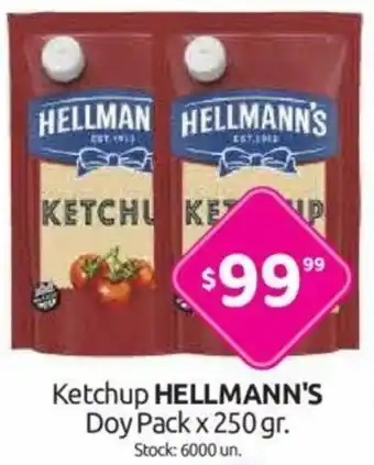Cordiez Hellmann's Ketchup Doy Pack x 250gr oferta