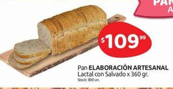 Cordiez Elaboración Artesanal Pan Lactal con Salvador x 360gr oferta