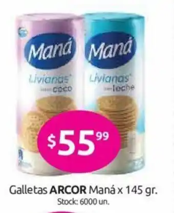 Cordiez Arcor Galletas Maná x 145gr oferta