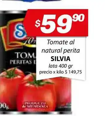 Almacor Silvia Tomate al natural perita lata 400 gr oferta