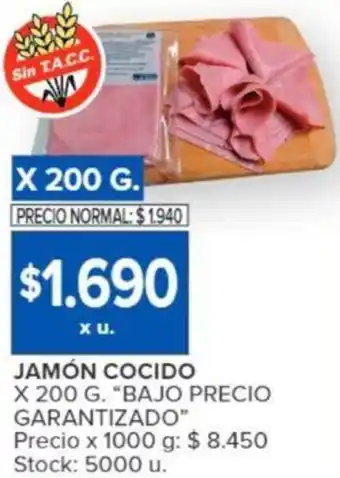 Carrefour JAMÓN COCIDO X 200G oferta