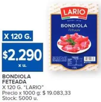 Carrefour BONDIOLA FETEADA X 120G oferta