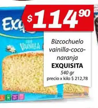 Almacor Exquisita Bizcochuelo Vainilla-coco-naranja 540gr oferta