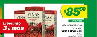 Almacor Viñas Riojanas Vino De Mesa Tinto Tetra Brik 1000cc oferta