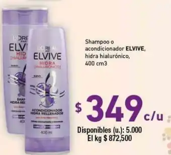 Cooperativa Obrera Elvive Shampoo o acondicioandor hidra hialurónico 400cm3 oferta