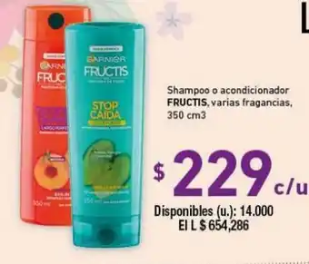 Cooperativa Obrera Fructis Shampoo o acondicioandor oferta