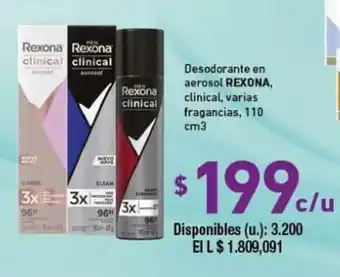 Rexona Desodorante aerosol clinical, varias fragancias