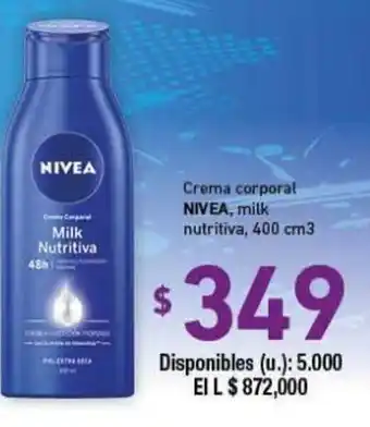 Cooperativa Obrera Nivea Crema corporal milk nutriva oferta
