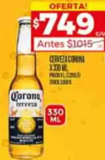 Supermercados DIA CERVEZA CORONA X 330ML oferta