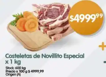 Supermercados Buenos Días Costeletas de Novillito Especial x 1 kg oferta