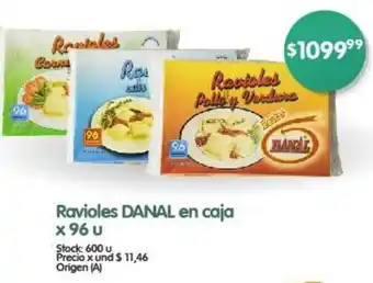 Supermercados Buenos Días Ravioles DANAL en caja x 96 U oferta