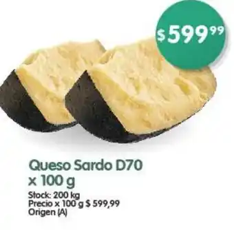 Supermercados Buenos Días Queso Sardo D70 x 100g oferta
