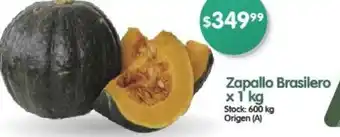 Supermercados Buenos Días Zapallo Brasilero x 1kg oferta