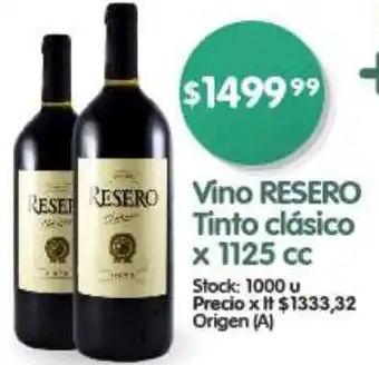 Supermercados Buenos Días Vino RESERO Tinto clásico x 1125cc oferta