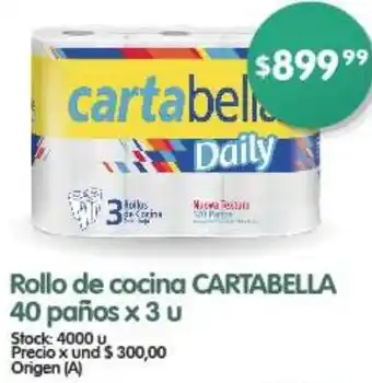 Supermercados Buenos Días Rollo de cocina CARTABELLA 40 paños x 3 u oferta