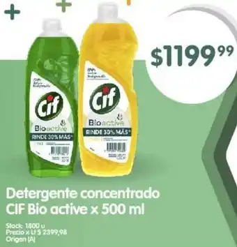 Supermercados Buenos Días Detergente concentrado CIF Bio active x 500 ml oferta