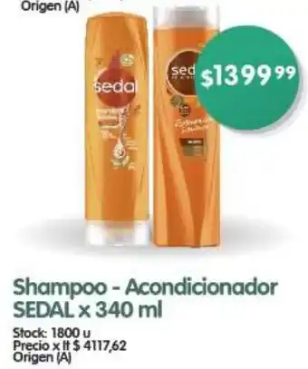 Supermercados Buenos Días Shampoo - Acondicionador SEDAL x 340 ml oferta