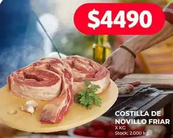 Supermercados Tadicor COSTILLA DE NOVILLO FRIAR x kg oferta