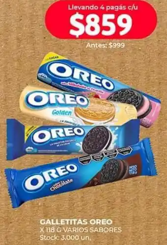 Supermercados Tadicor GALLETITAS OREO X 118G oferta
