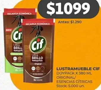 Supermercados Tadicor LUSTRAMUEBLE CIF DOYPACK X 380ML oferta