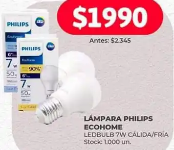 Supermercados Tadicor LÁMPARA PHILIPS ECOHOME LEDBULB 7W CÁLIDA/FRÍA oferta