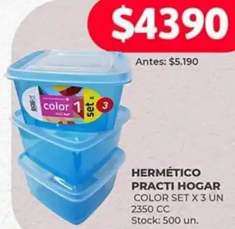 Supermercados Tadicor HERMÉTICO PRACTI HOGAR COLOR SET X 3 UN 2350CC oferta