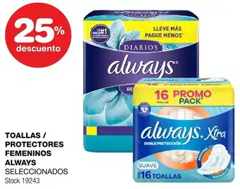 Atomo Conviene TOALLAS / PROTECTORES FEMENINOS ALWAYS SELECCIONADOS oferta