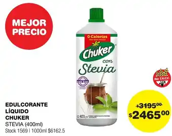 Atomo Conviene EDULCORANTE LÍQUIDO CHUKER STEVIA 400ml oferta